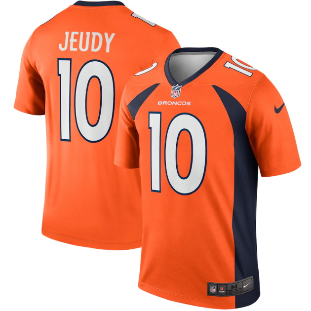 mens nike jerry jeudy orange denver broncos legend player jersey